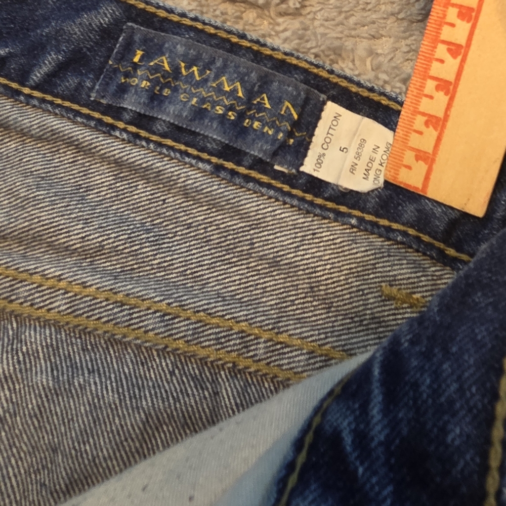 Vintage Lawman Jeans womans 5 cotton mom high rise Embroider made in Hong Kong - Picture 9 of 9